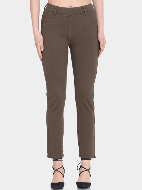 

Westwood Women Brown Solid Skinny-Fit Jeggings