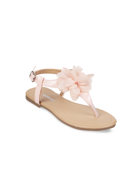 

Kittens Girls Peach-Coloured Solid Open Toe Flats