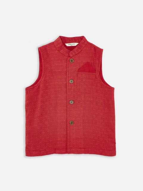 

Pantaloons Junior Boys Red Woven Design Waistcoat