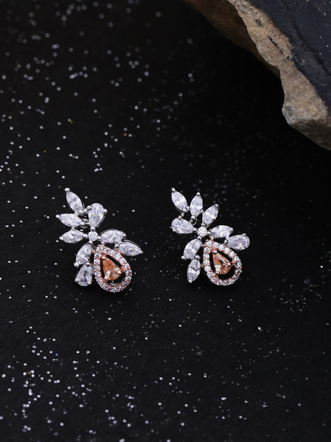 

Studio Voylla Silver-Plated Handcrafted Floral Studs
