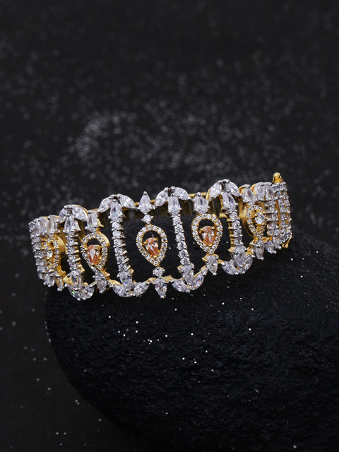

Studio Voylla Gold-Toned Brass Gold-Plated Handcrafted Bangle-Style Bracelet