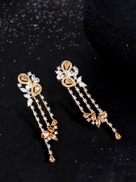 

Studio Voylla Gold-Toned Contemporary Drop Earrings