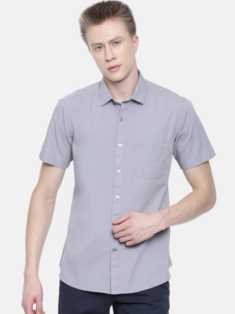 

Classic Polo Men Grey Slim Fit Solid Casual Shirt