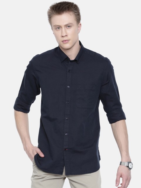 

Classic Polo Men Navy Blue Slim Fit Solid Casual Shirt