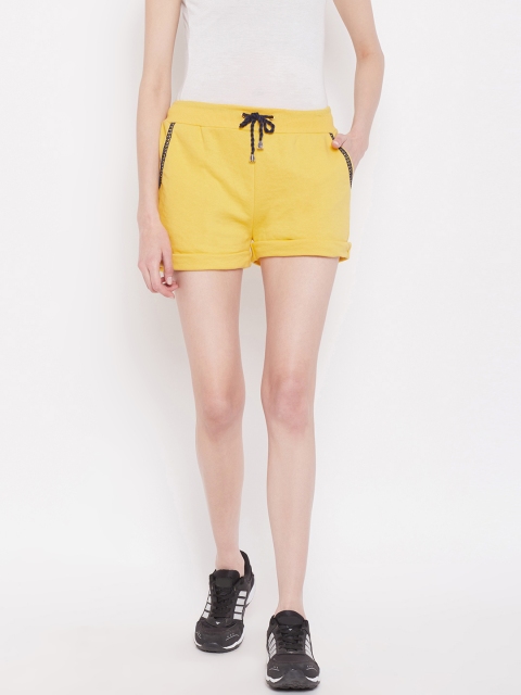 

Alsace Lorraine Paris Women Yellow Solid Regular Fit Regular Shorts
