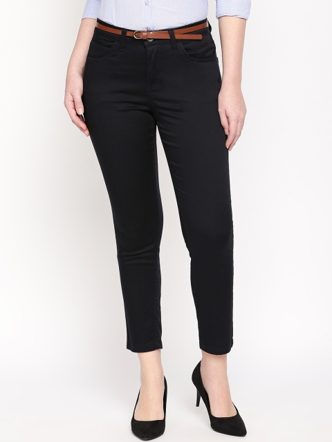 

Annabelle by Pantaloons Women Black Slim Fit Solid Regular Trousers