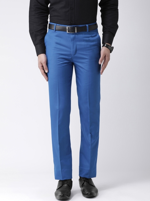 

Hangup Men Blue Smart Regular Fit Solid Regular Trousers