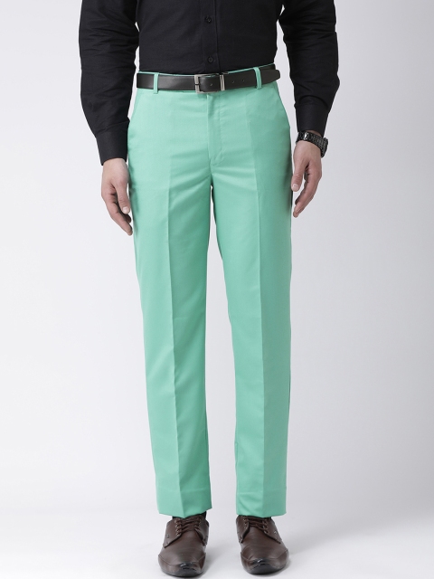 

Hangup Men Turquoise Blue Smart Regular Fit Solid Regular Trousers