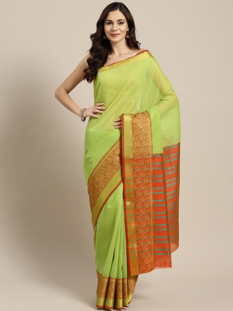 

Ishin Green Solid Saree
