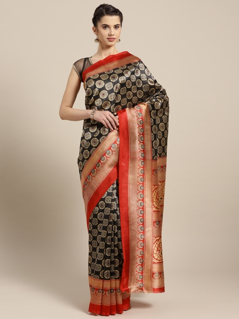 

Ishin Black & Beige Printed Saree