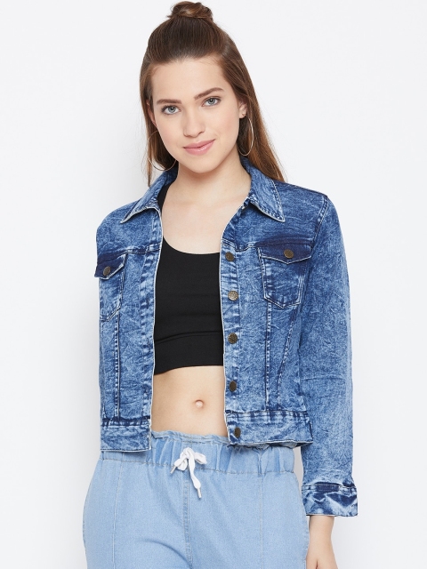 

ANTS Women Blue Faded Denim Jacket