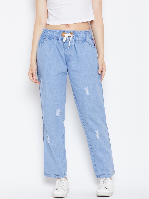 

ANTS Women Blue Regular Fit Mid-Rise Low Distress Jeans