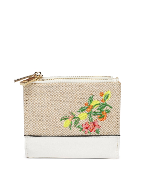 

Accessorize Women Beige & White Self Design Two Fold Wallet