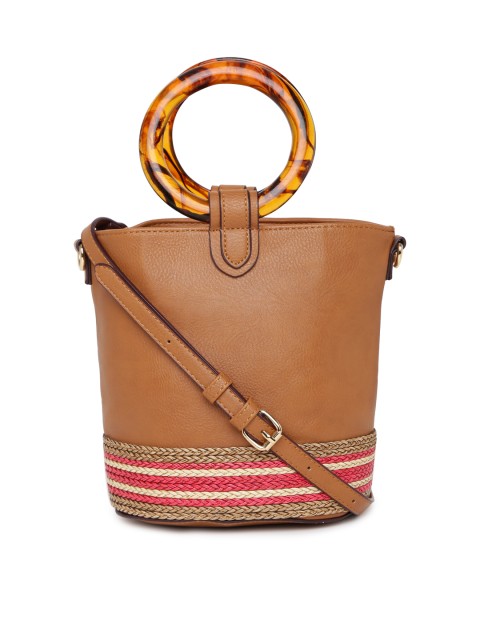 

Accessorize Tan Solid Handheld Bag