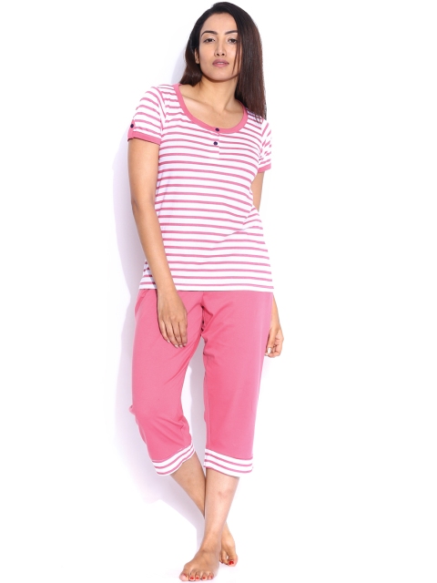 

Slumber Jill Pink & White Striped Lounge Set FWSJ305