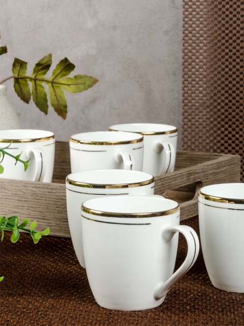 

SONAKI White 6-Pieces Solid Bone China Cups Set
