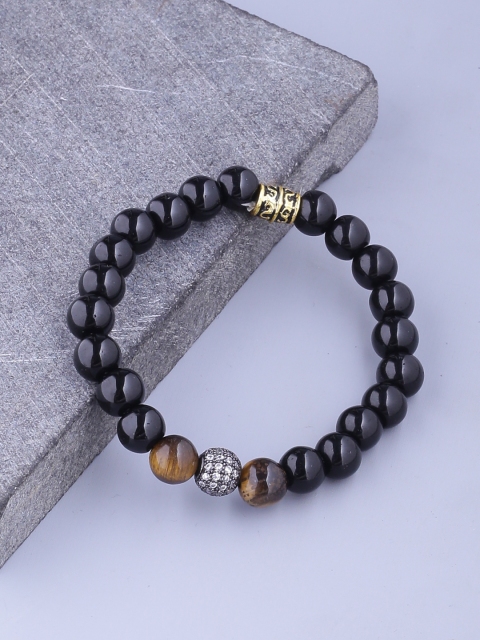 

Dare by Voylla Black Brass Brass-Plated Handcrafted Link Bracelet