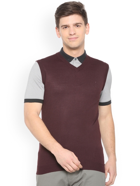

Van Heusen Men Brown Self Design Sweater