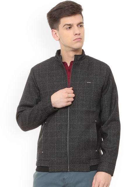 

Van Heusen Men Grey Checked Bomber
