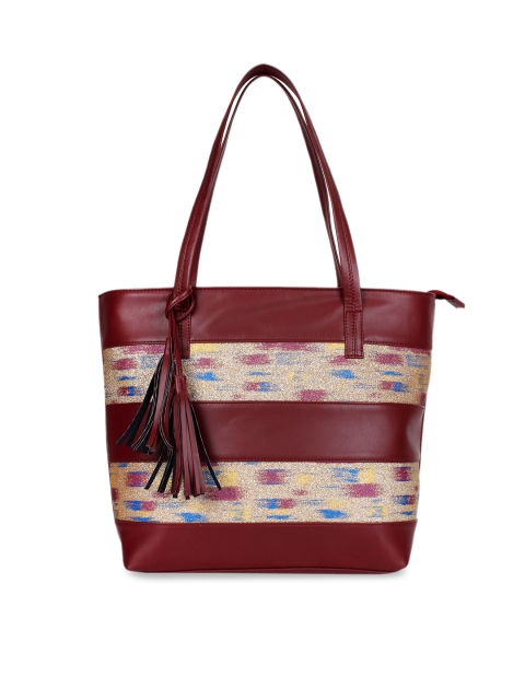 

Berrypeckers Maroon & Off-White Colourblocked Shoulder Bag