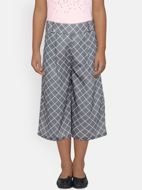 

Peppermint Girls Grey Regular Fit Checked Culottes
