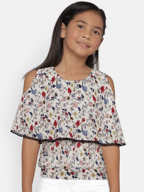 

Peppermint Girls Multicoloured Printed Cape Top, Multi