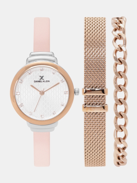 

Daniel Klein Women Watch Gift Set, Off white
