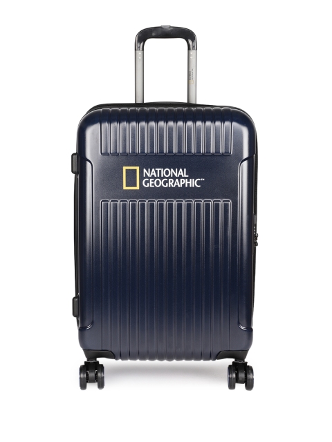 

National Geographic Unisex Blue Textured Transit 60cm Medium Trolley Suitcase