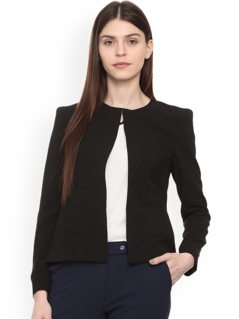 

Van Heusen Woman Black Solid Regular Fit Single-Breasted Blazer