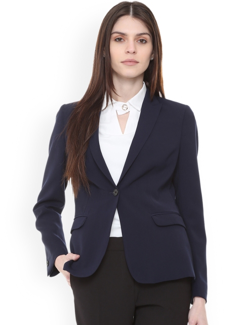 

Van Heusen Woman Blue Solid Regular Fit Single-Breasted Blazer