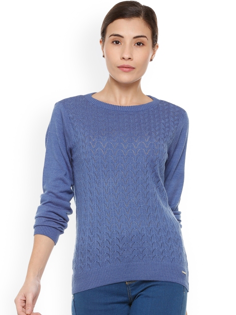 

Van Heusen Women Blue Self Design Sweater