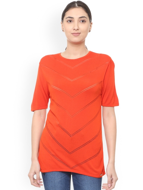 

Van Heusen Woman Orange Solid Top