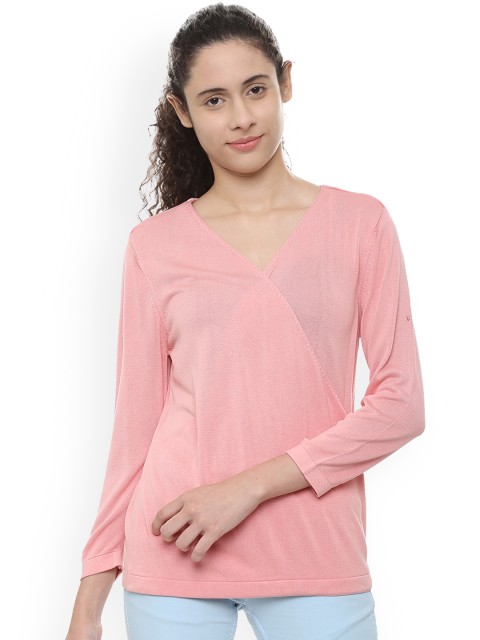 

Van Heusen Woman Pink Solid Wrap Top