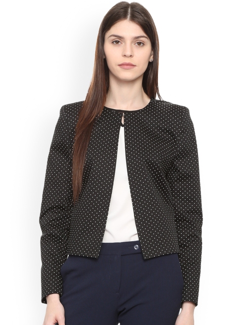 

Van Heusen Woman Black Printed Regular Fit Single-Breasted Blazer