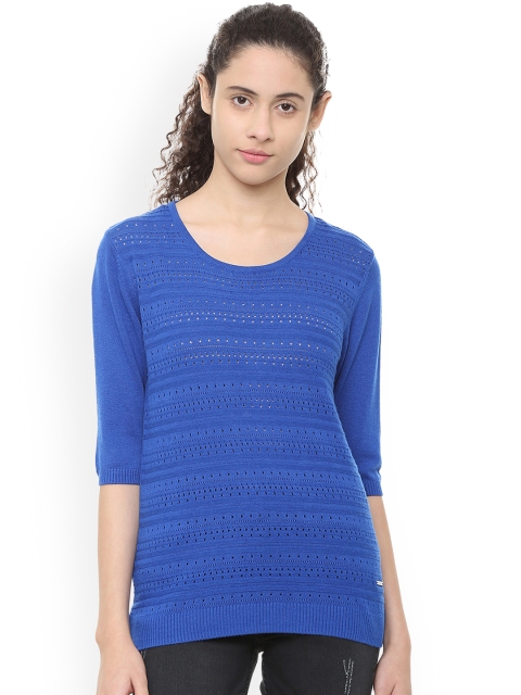 

Van Heusen Woman Blue Self Design Top