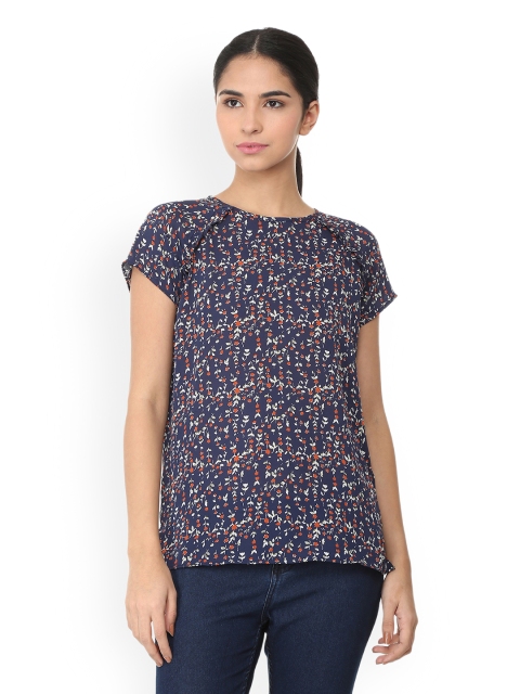 

Van Heusen Woman Navy Blue Printed Top