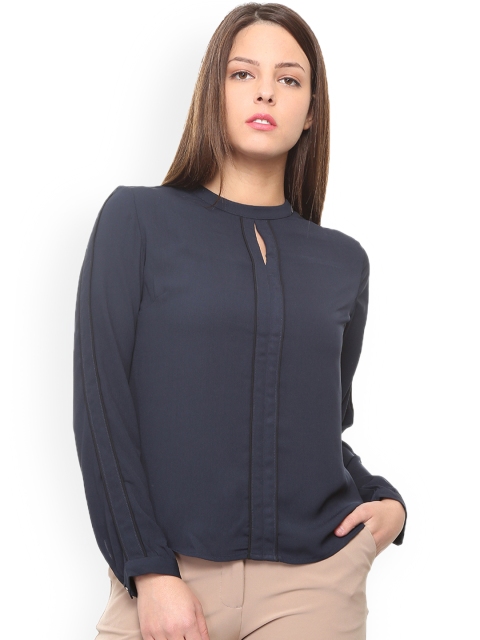 

Allen Solly Woman Blue Solid A-Line Top