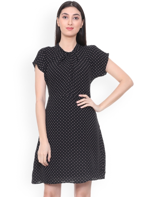 

Allen Solly Woman Black Printed Fit and Flare Dress