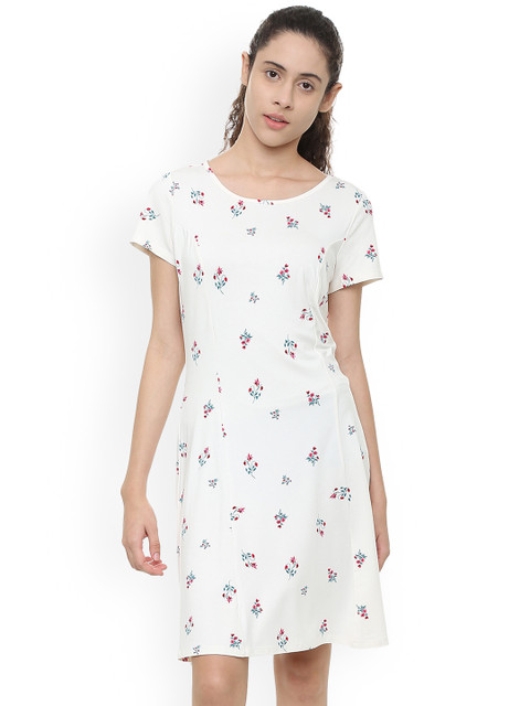 

Allen Solly Woman Off-White Printed A-Line Dress