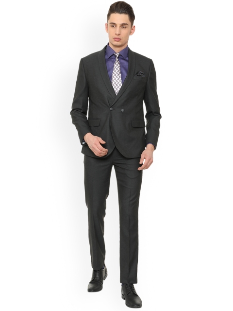 

V Dot Men Black Solid Two-Piece Suit