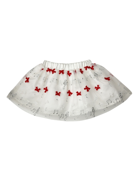 

Chirimoya White Embellished A-line Skirt