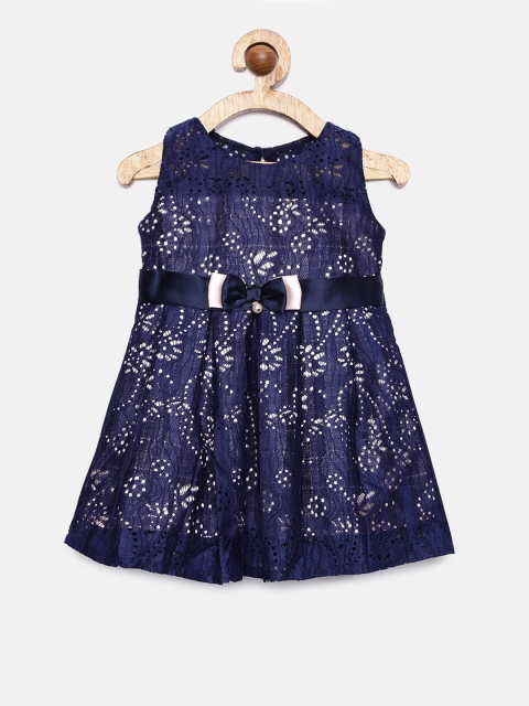 

Peppermint Girls Navy Blue Fit and Flare Dress