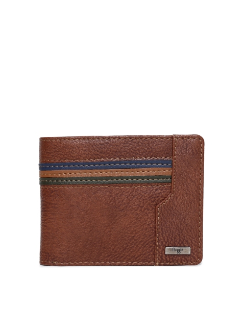 

Baggit Men Tan Brown Textured Two Fold Wallet