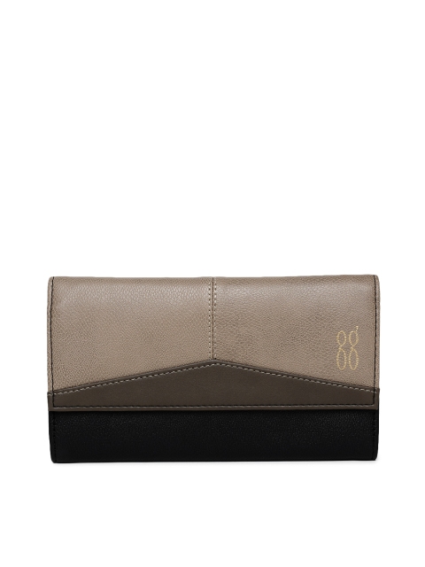 

Baggit Women Tan & Black Colourblocked Two Fold Wallet