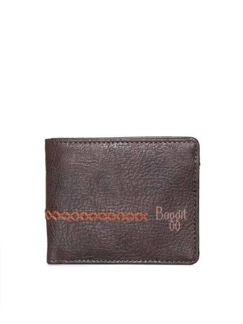 

Baggit Men Brown Textured Two Fold Wallet