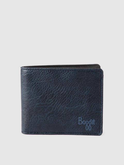 

Baggit Men Navy Blue Solid Two Fold Wallet