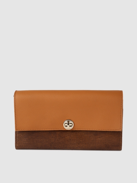 

Baggit Women Brown Colourblocked Two Fold Wallet, Tan