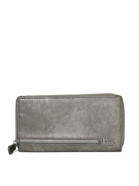 

Baggit Women Grey Solid Zip Around Wallet