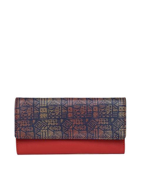 

Baggit Women Navy Blue & Red Printed Two Fold Wallet
