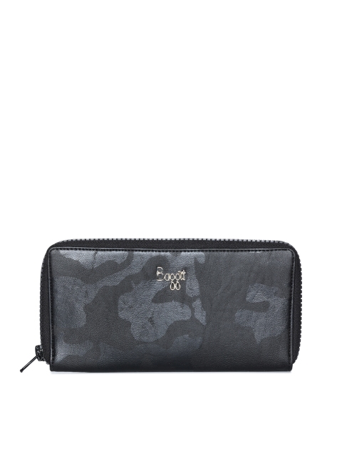 

Baggit Women Charcoal Black Printed Zip Around Wallet